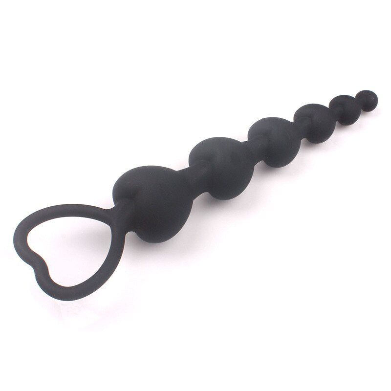 Heart Beads Soft Anal Plug Anus Toys Big  Balls Silicone G-Spot Stimulating Butt Plugs Adult Sex  Couple Sexy