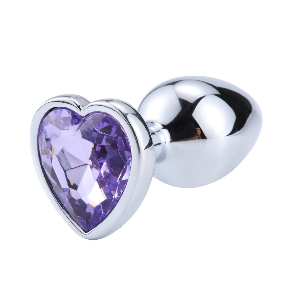 Heart Shaped Metal Anal Plug Sex Toys Stainless Smooth Steel Butt Plug Tail Crystal Jewelry Trainer for Women/Man Anal Dildo