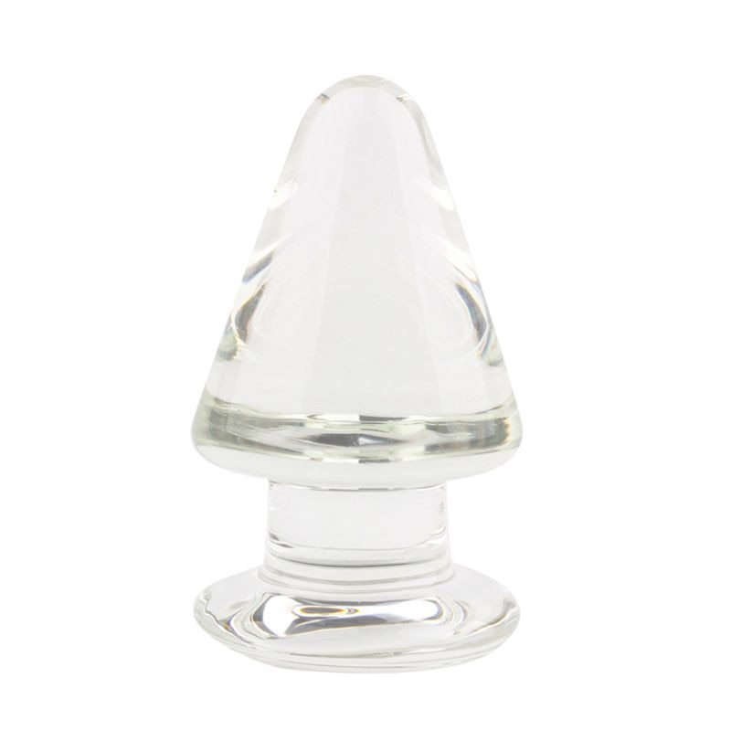 Transparent Butt Plug Waterproof Women Glass Massager Stimulation Adult Sex Toy 8.5 X 5.4cm