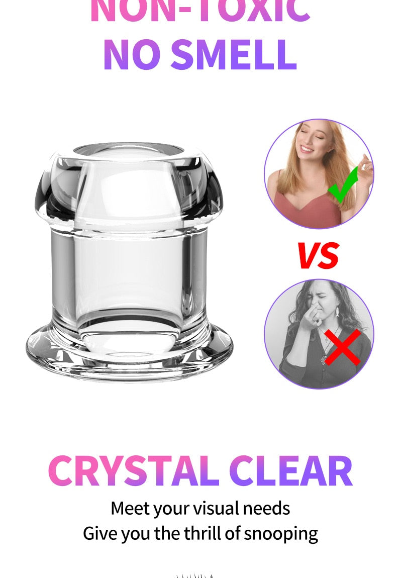 Hollow Anal Plug with Stopper Anal Expander/Tunnel/Toy Transparent Anus Dilation Adult SM Sex Toys for Women Men Couple Lesbian