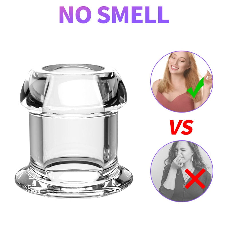 Hollow Anal Plug with Stopper Anal Expander/Tunnel/Toy Transparent Anus Dilation Adult SM Sex Toys for Women Men Couple Lesbian