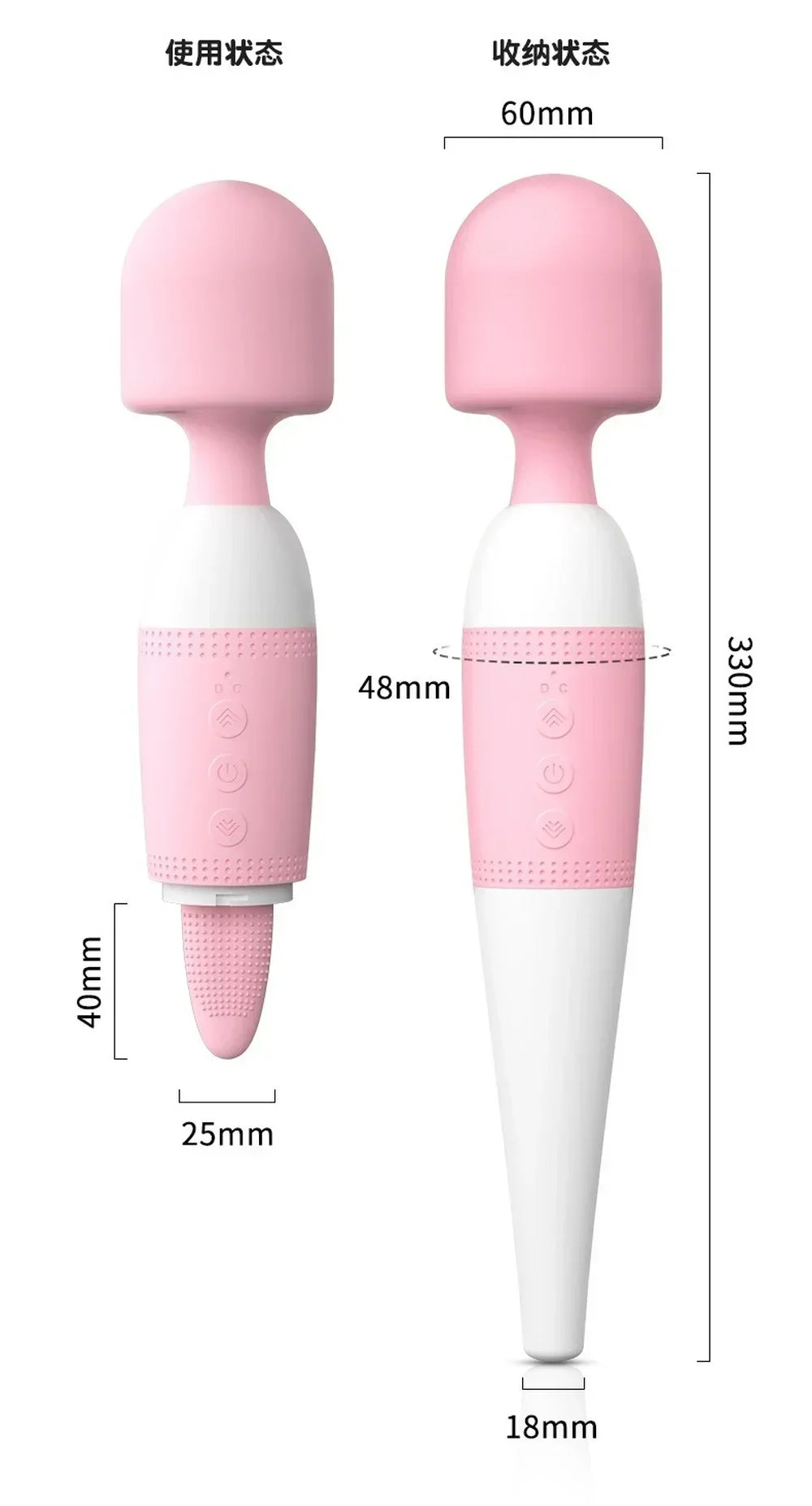 เครื่องสั่นหัวใหญ่สำหรับผู้หญิง ช่วยให้ถึงจุดสุดยอด AV Tongue Magic Wand Massager เครื่องกระตุ้นหัวนมและคลิตอริส อุปกรณ์เซ็กส์ทอยสำหรับผู้หญิง 18+