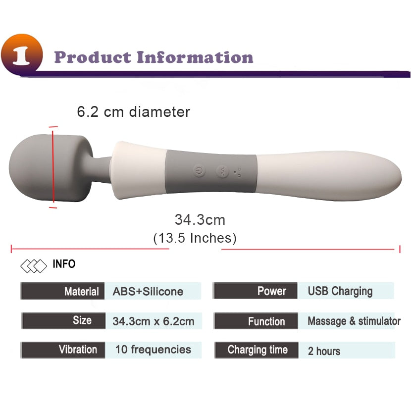 Huge Magic Wand Powerful Vibrators for Women Big AV Stick Female Clitoris G Spot Body Massager Adult Vibrator Sex Toys for Woman