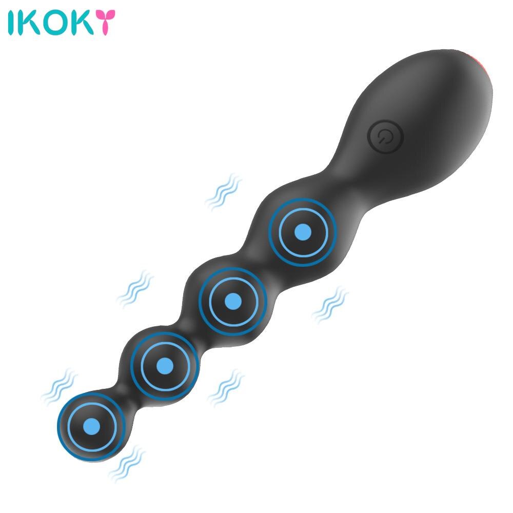 IKOKY 10 สปีด ไวเบรติงบัตต์ปลั๊กของเล่นทางเพศสำหรับผู้หญิง เครื่องกระตุ้นคลิตอริส เครื่องนวดต่อมลูกหมาก อุปกรณ์สั่นลูกปัดทวารหนักกระตุ้นอารมณ์