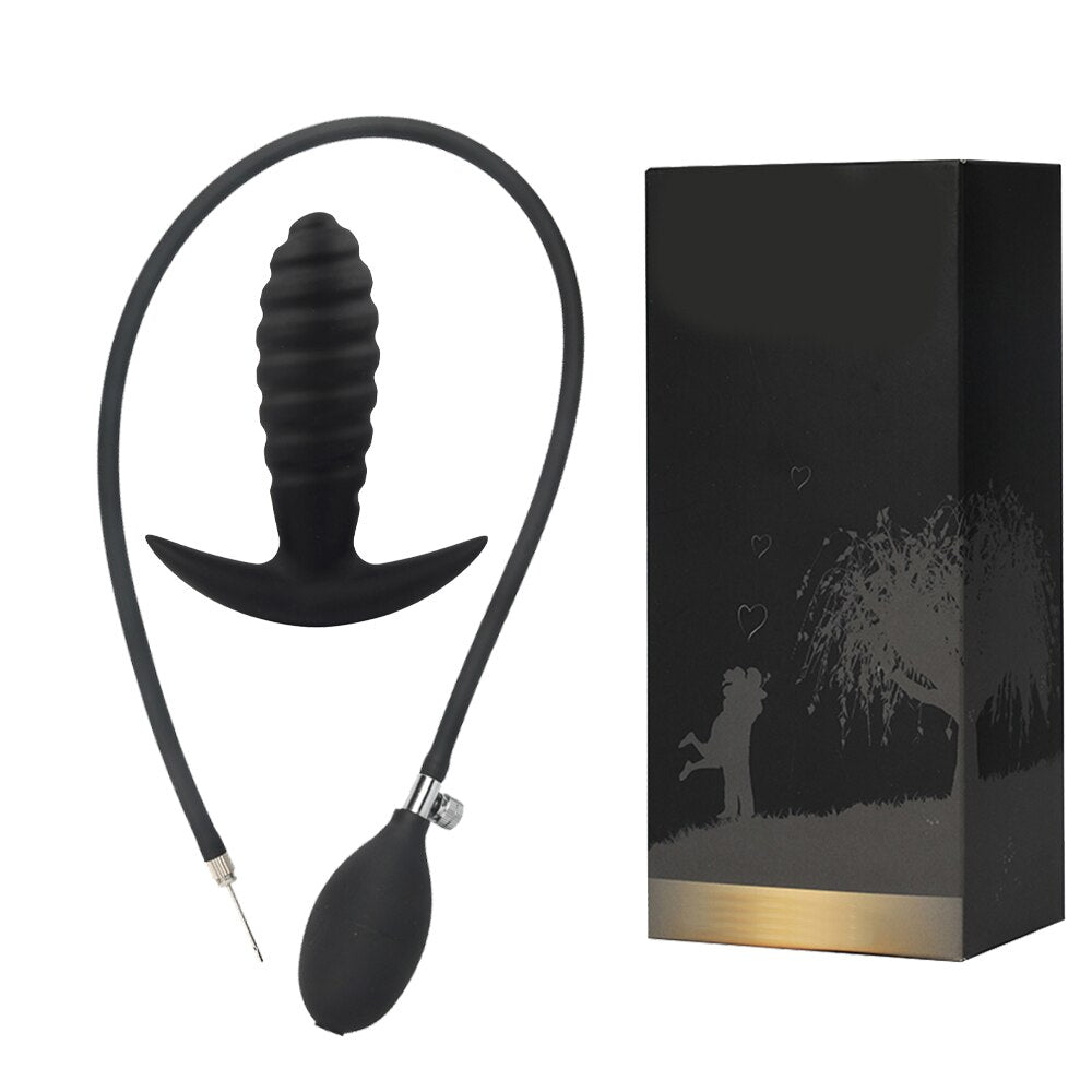 Inflatable ปั๊ม Anal ปลั๊กซิลิโคน Super Big Butt Plug Dildo นวดต่อมลูกหมาก Anus Extender Dilatador Sexules ของเล่นสำหรับผู้หญิง