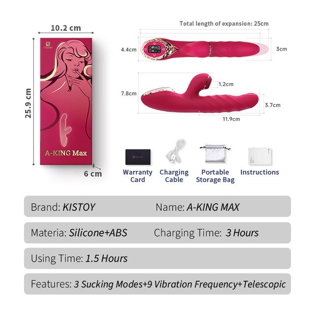 KISTOY A-King Series เครื่องสั่นทรงพลัง ตัวกระตุ้น G-spot คลิตอริสสมจริง Dildo ทำความร้อน ของเล่นทางเพศสำหรับผู้หญิง