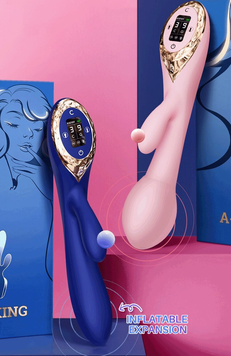 KISTOY A-King Series เครื่องสั่นทรงพลัง ตัวกระตุ้น G-spot คลิตอริสสมจริง Dildo ทำความร้อน ของเล่นทางเพศสำหรับผู้หญิง