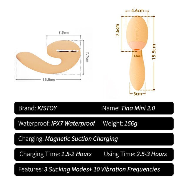KISTOY Tina สวมใส่ Sucking Vibrator ความร้อน G จุดกระตุ้นที่มีประสิทธิภาพ Clitoris Sucker เซ็กซ์ทอยสำหรับสตรี
