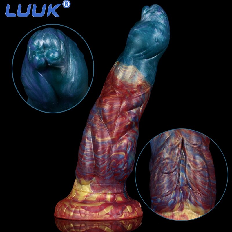 LUUK ดิลโด้สีรุ้งหนา 6 ซม. ปลั๊กทวารหนักหัวใหญ่พร้อมตัวดูดทรงพลัง ของเล่นทางเพศสำหรับผู้หญิง ผลิตภัณฑ์สำหรับเติมเต็มจินตนาการทางเพศ