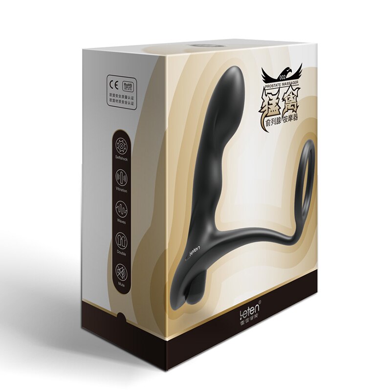 Leten 10 Speeds Silicone Prostate Massager Anal Plug Vibrator Sex Toys for Men Women Guys Soft Anal Beads Adult Sex Products