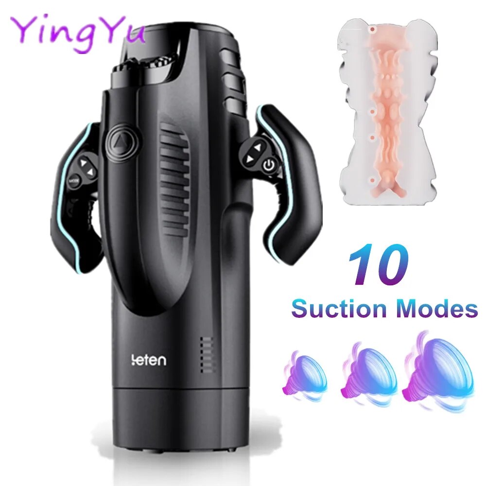 Leten เครื่องกระตุ้นช่องคลอด 3D สำหรับผู้ชาย เซ็กซ์ทอยแบบยืดหดอัตโนมัติ 10 โหมด