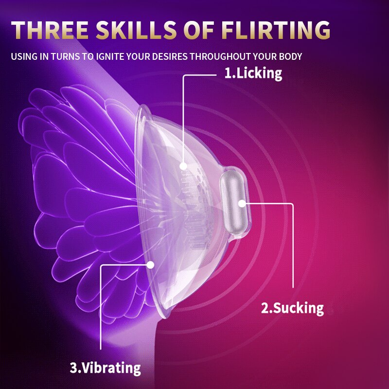 Leten Breast Pump Sex Toys for Women Nipple Sucker Strecher Massager Remote Control Vibrators 10 Vibrating Mode Sucking Licking