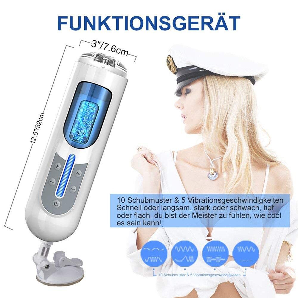 เครื่องช่วยสำเร็จความใคร่ชาย Leten Men Masturbator แบบยืดหดได้อัตโนมัติ ถ้วยช่วยสำเร็จความใคร่แบบลูกสูบ ของเล่นทางเพศสำหรับผู้ชาย