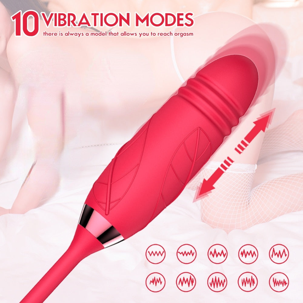 ของเล่นผู้หญิงสำเร็จความใคร่ Rose Sucking Vibrator เครื่องสั่น 10 ระดับ เครื่องดูดกระตุ้นปุ่มกระสัน เครื่องเป่ากระตุ้นคลิตอริสผู้หญิง