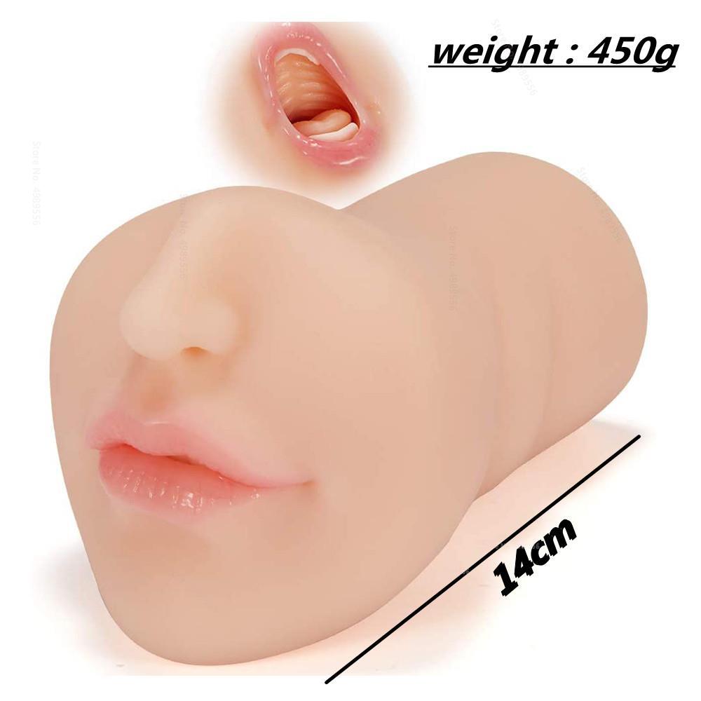 ชายอมควยคัพ Masturbator นุ่มจริงยางปลอมพ็อกเก็ตหี Thrust ช่องคลอดประดิษฐ์ Man Mouth การสำเร็จความใคร่ของเล่น