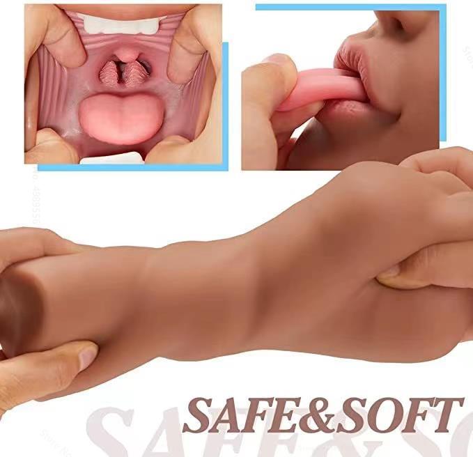 ชายอมควยคัพ Masturbator นุ่มจริงยางปลอมพ็อกเก็ตหี Thrust ช่องคลอดประดิษฐ์ Man Mouth การสำเร็จความใคร่ของเล่น