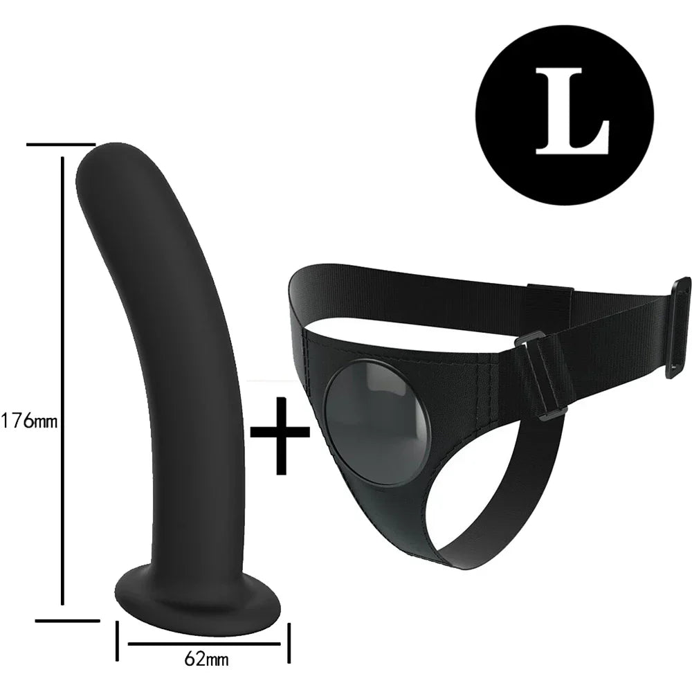 Men Strap On Dildo Panties Wearable Solid Penis Lengthen Sleeve Strapon Dildo Pants Harness Belt for Man Sex Toys For Woman Gay