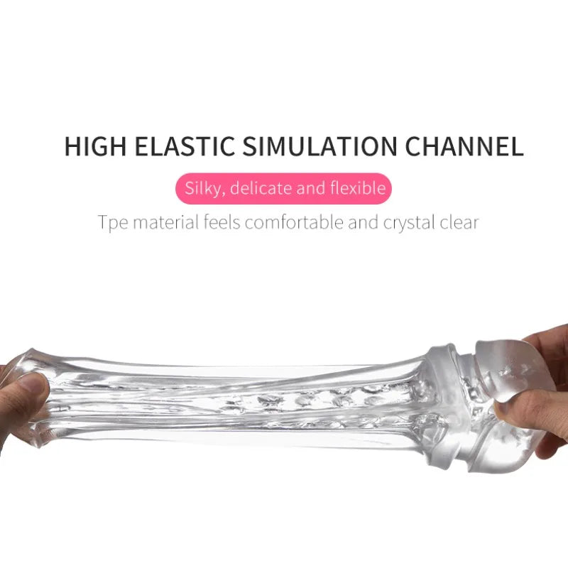Men's Transparent Massage Masturbator Adult Erotic Toys Vagina Masturbation Blowjob Male Piston Automatic Mastubator Real Vagina