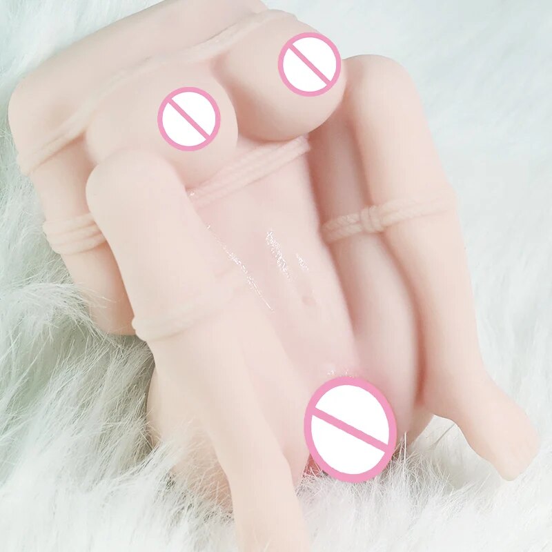 Mini ครึ่งตุ๊กตายางจริงหีความรู้สึกตูดชาย Masturbation ถ้วย Anus Dual Channel สมจริงหีเซ็กซ์ทอย