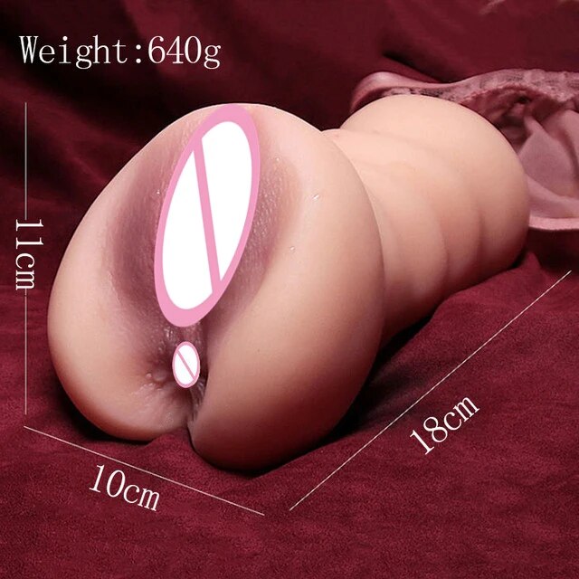Mini ครึ่งตุ๊กตายางจริงหีความรู้สึกตูดชาย Masturbation ถ้วย Anus Dual Channel สมจริงหีเซ็กซ์ทอย