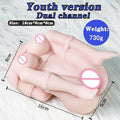 Mini ครึ่งตุ๊กตายางจริงหีความรู้สึกตูดชาย Masturbation ถ้วย Anus Dual Channel สมจริงหีเซ็กซ์ทอย