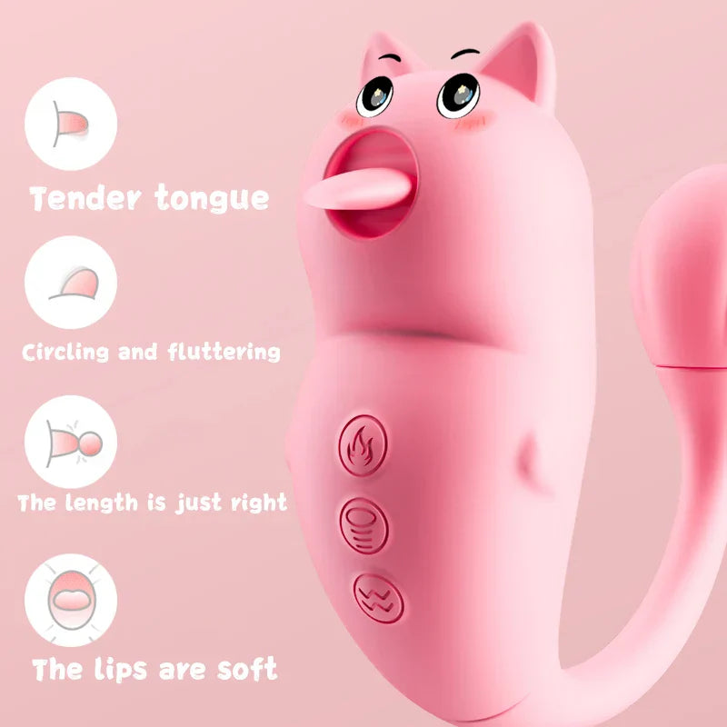 Naughty Bear Av นวด Vibrator อุปกรณ์ช่วยสำเร็จความใคร่สำหรับผู้หญิง Tongue Gun Machine ของเล่นเซ็กซ์ ของเล่นเซ็กซ์
