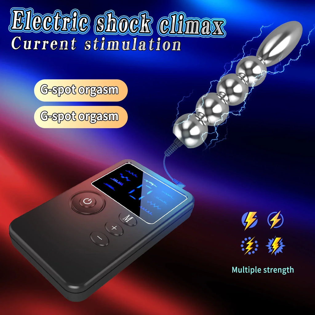 New Dual Output Electric Shock Host Electrosex Electroshock Anal Butt Plug . Electrostimulator Anal Bdsm Adult Sex Toys . E-stim