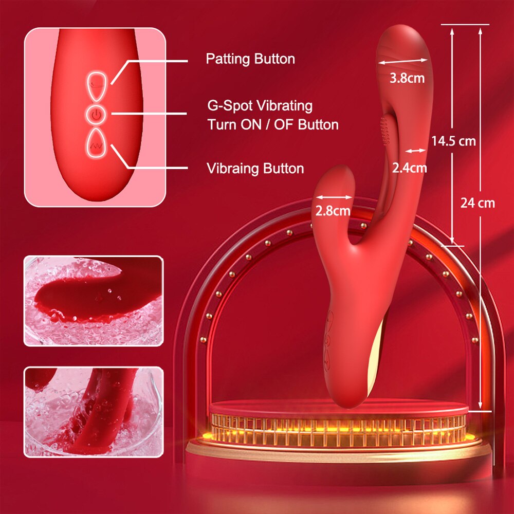กระต่าย Patting Vibrator Clitoris ผู้หญิง Stimulator Massager ที่มีประสิทธิภาพ G Spot Vibrating เซ็กซ์ทอยหญิง Masturbator ผู้ใหญ่สินค้า