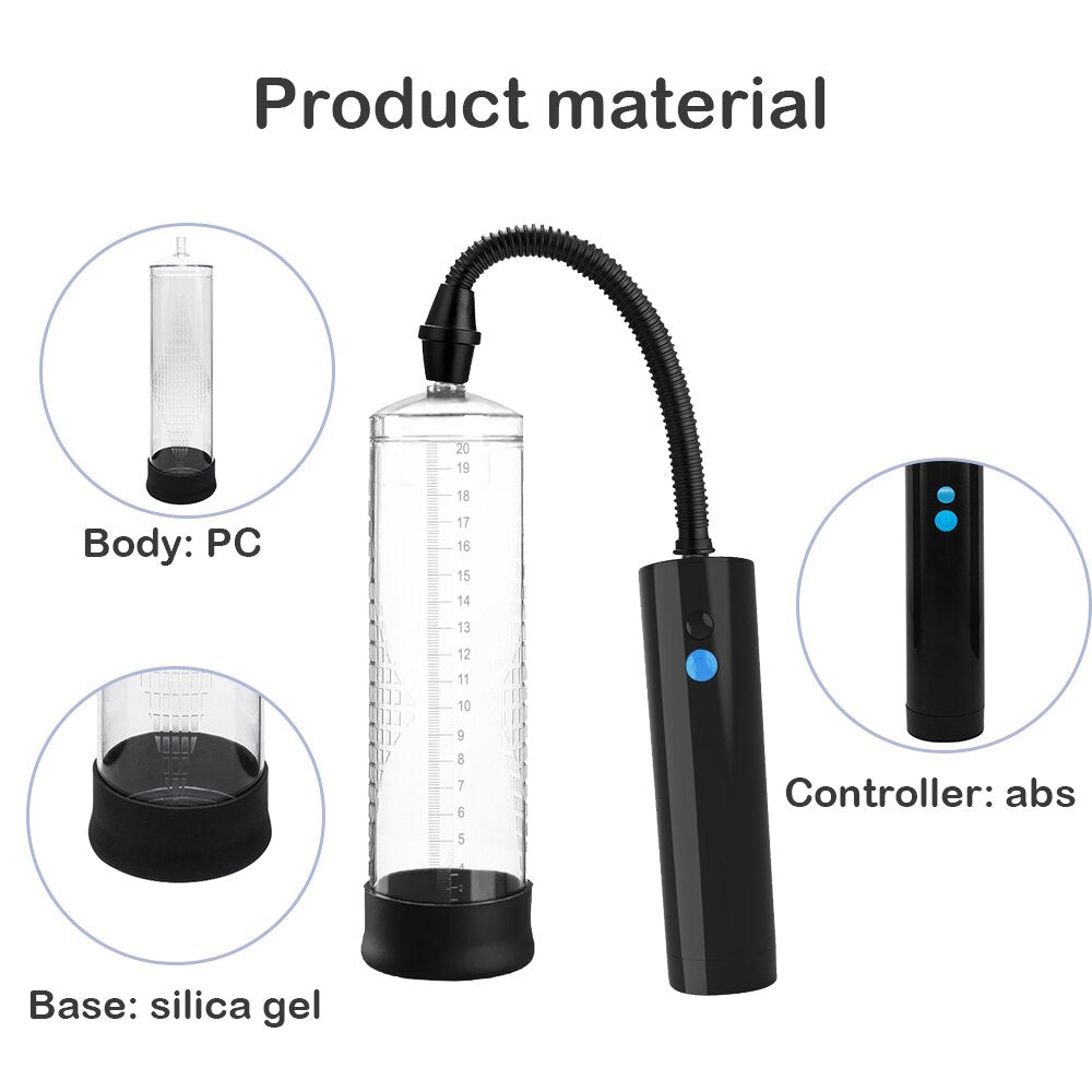 Penis Pump Vacuum Pump Sex Toy for Men Gays Penis Pump Enlarger Male Masturbator Bigger Growth Enlargement Device Sex Products