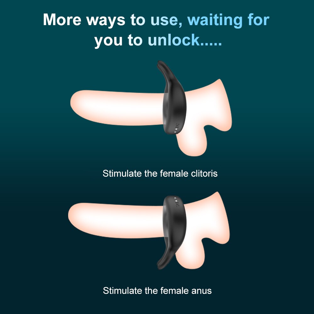 รีโมทคอนโทรลไร้สาย Penis Vibrator แหวนสำหรับชาย Delay Ejaculation Vibrating Cock แหวนชาย Masturbator เซ็กซ์ทอยสำหรับผู้ใหญ่18