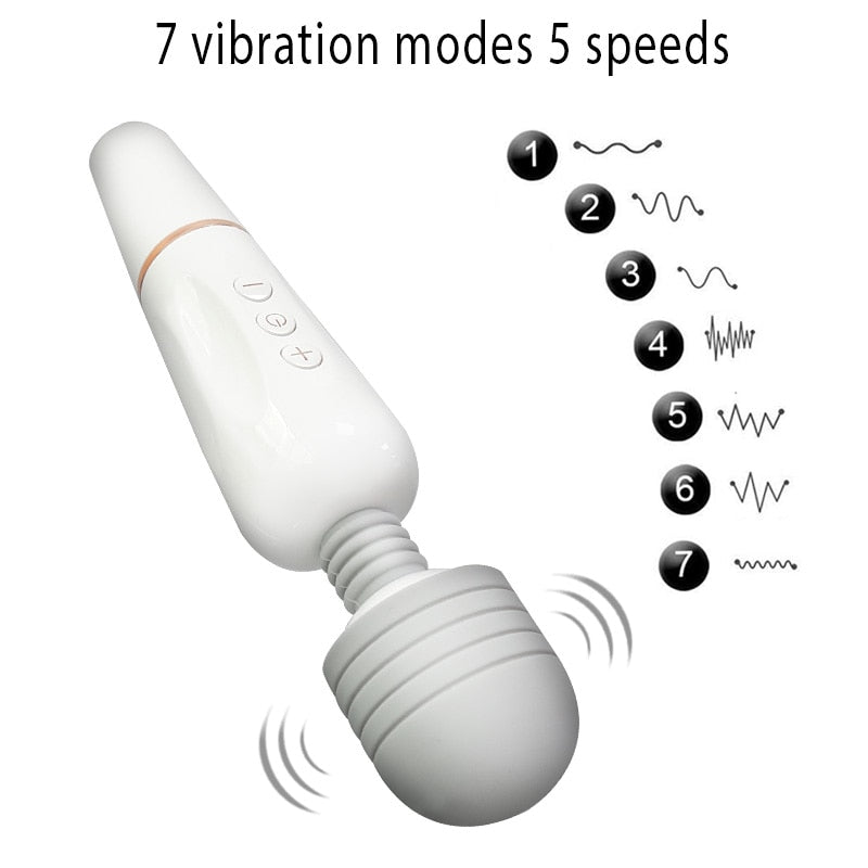 Powerful AV Magic Wand Body Massager USB Charge G Spot Vibrators for Women.Adult Vibrator Sex Toys for Woman.Female Sex Products