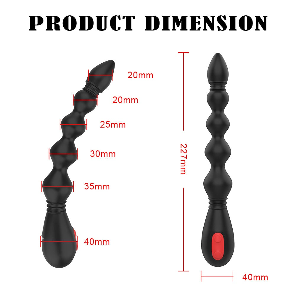 Prostate Stimulator Anal Training Sex Toy 9 Frequency Powerful Anal Beads Vibrator Flexible Anal Plug Waterproof Butt Plug