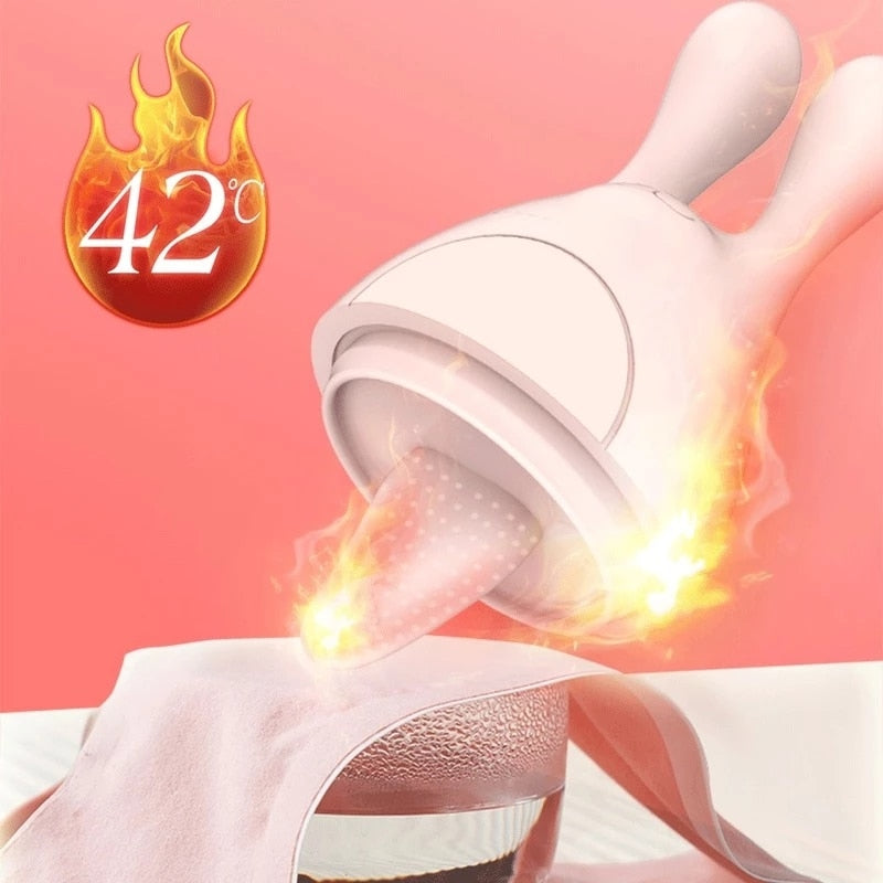 Rabbit Huge Tongue Dildo Vibrator สำหรับผู้หญิง เครื่องนวดช่องคลอดทำความร้อน ของเล่นเลียออรัล กระตุ้นคลิตอริส ของเล่นทางเพศสำหรับผู้หญิง