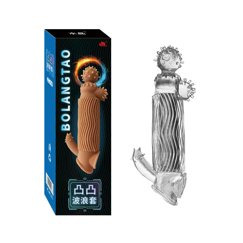 Realistic Penis Sleeve Extender Reusable Dildos Condom Delay Ejaculation Dick Enlargement Sex Toys for Men