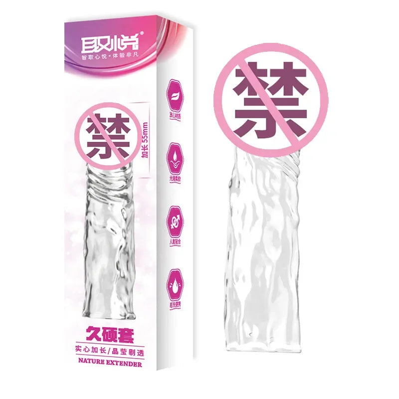 Reusable Penis Extend Sleeve Realistic Dildo Sex Accessories Ring Adult Sex Toy for Men Dildo Condom Cock Erotic Product Shop 18