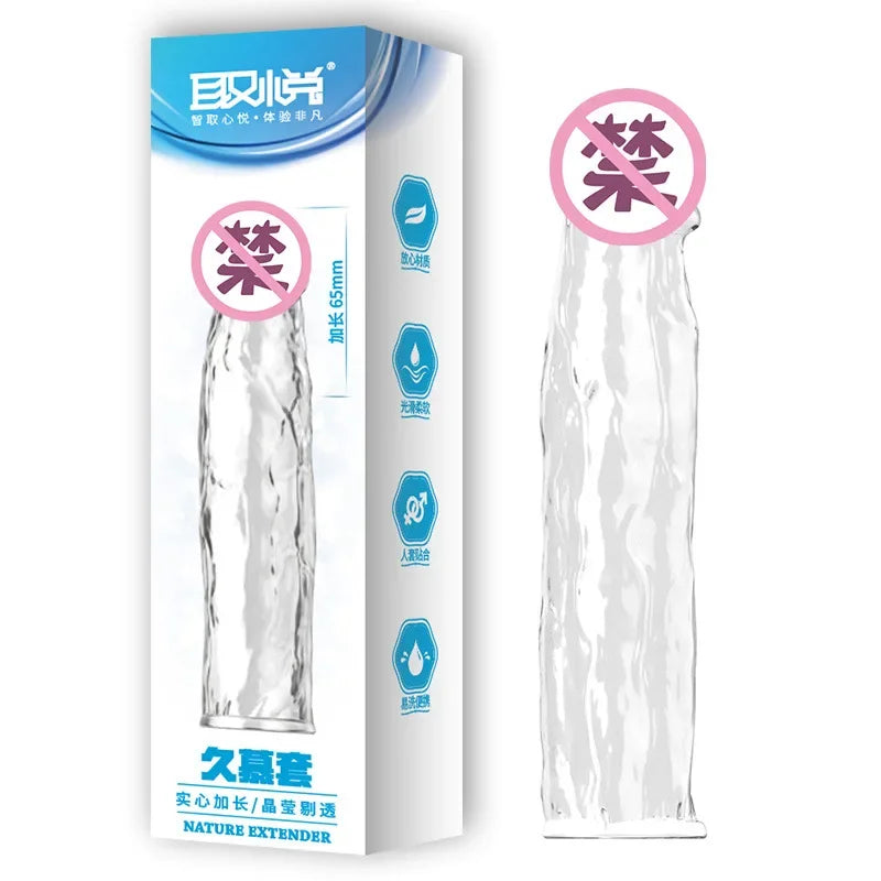 Reusable Penis Extend Sleeve Realistic Dildo Sex Accessories Ring Adult Sex Toy for Men Dildo Condom Cock Erotic Product Shop 18