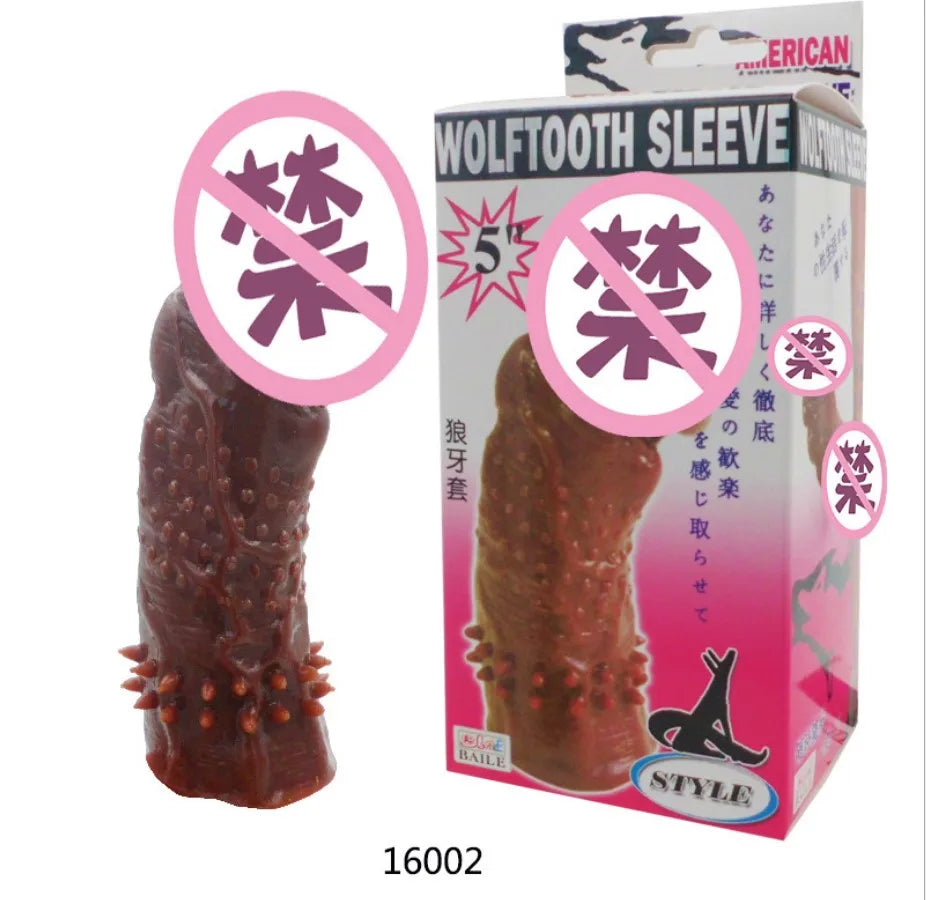Reusable Penis Sleeve Penis  Condom Cock Dick Sex Toys For Men Enlargement Time Delay