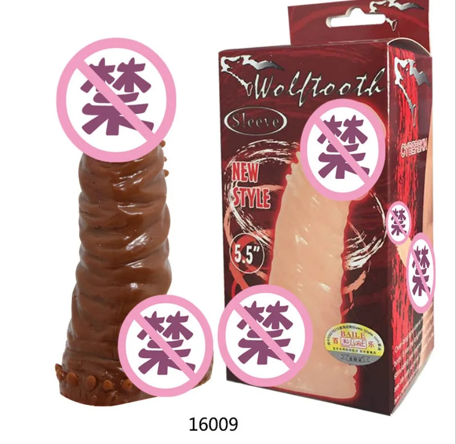 Reusable Penis Sleeve Penis  Condom Cock Dick Sex Toys For Men Enlargement Time Delay