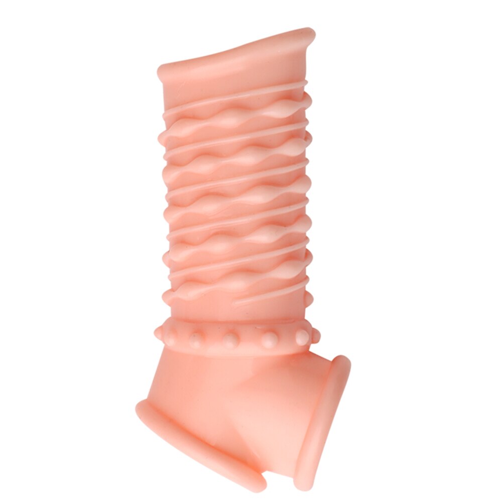 Reusable Penis Sleeve Soft Glans Penis Enlarger Extender Delay Ejaculation Cock แหวนแขนของเล่นสำหรับผู้ใหญ่สำหรับผู้ใหญ่สินค้าเร้าอารมณ์