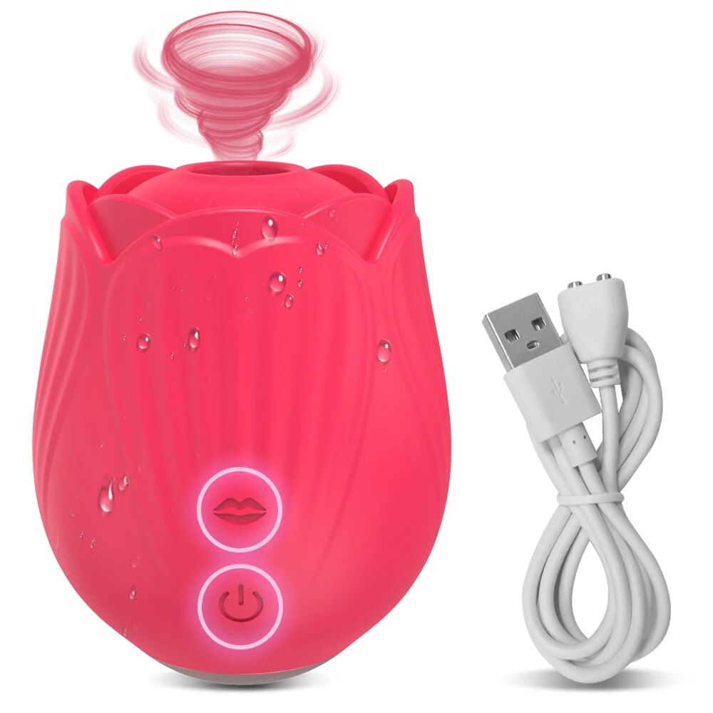 Rose Sucking Tongue Licking Vibrator for Women Clitoris Stimulator Oral Nipple Vacuum Clit Sucker Female Sex Toys for Adults