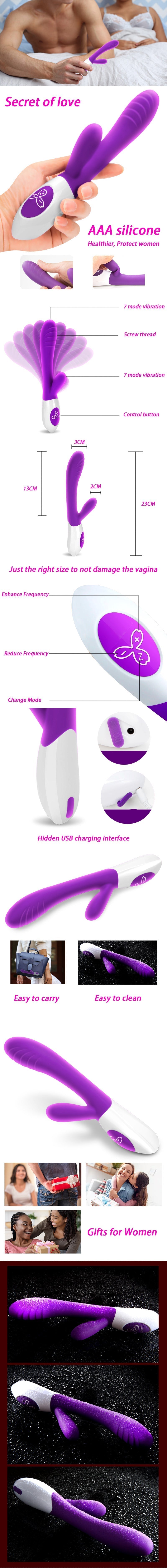 Vibrator for Women 7 Modes WirelessDouble Rod Masturbation Vibrator Clitoris Stimulator USB Rechargeable Massager Goods Sex Toys