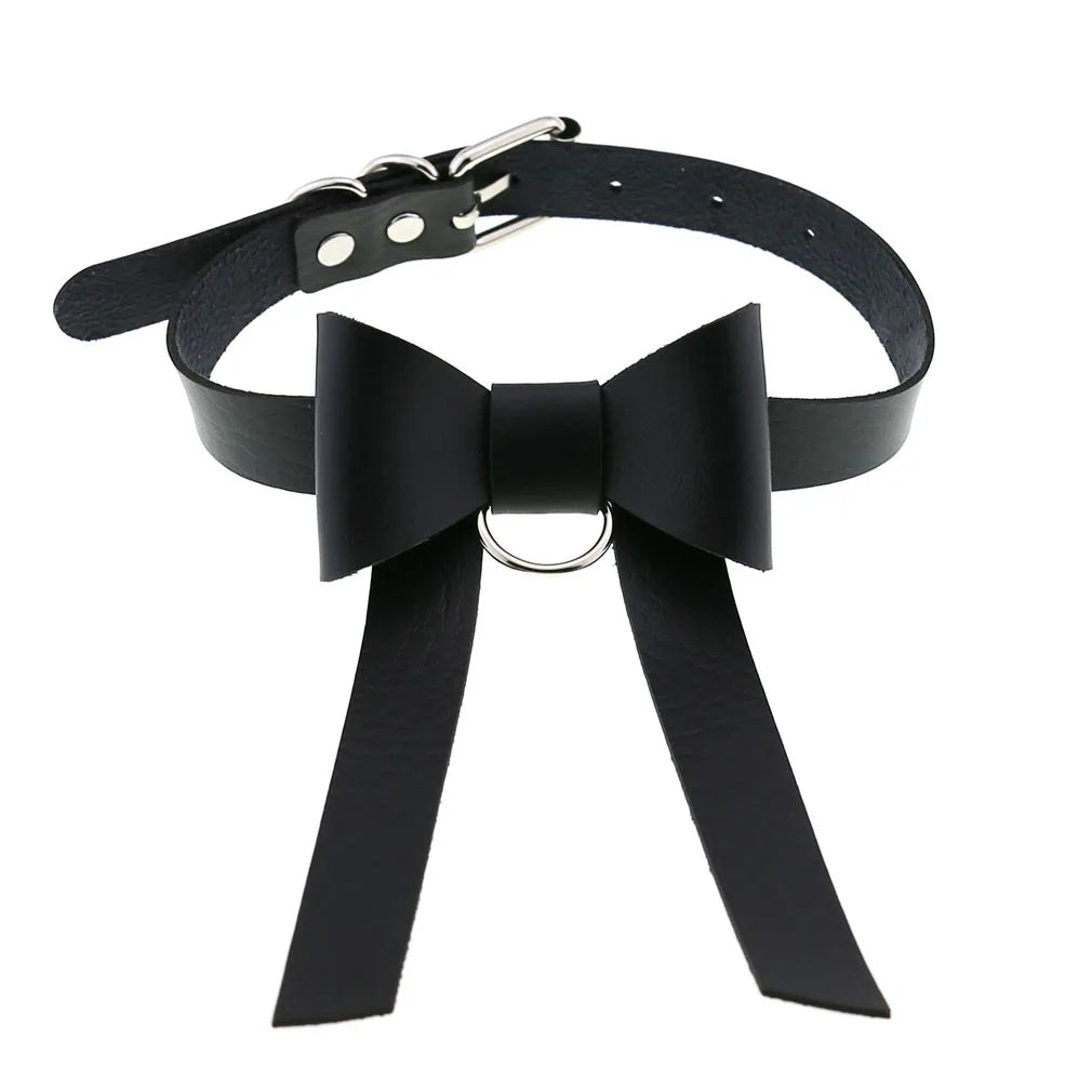 สร้อยคอโชกเกอร์ BDSM สไตล์พังค์สำหรับผู้ชาย สร้อยคอหนังสังเคราะห์โกธิค โซ่คาดตัวสำหรับผู้หญิง
