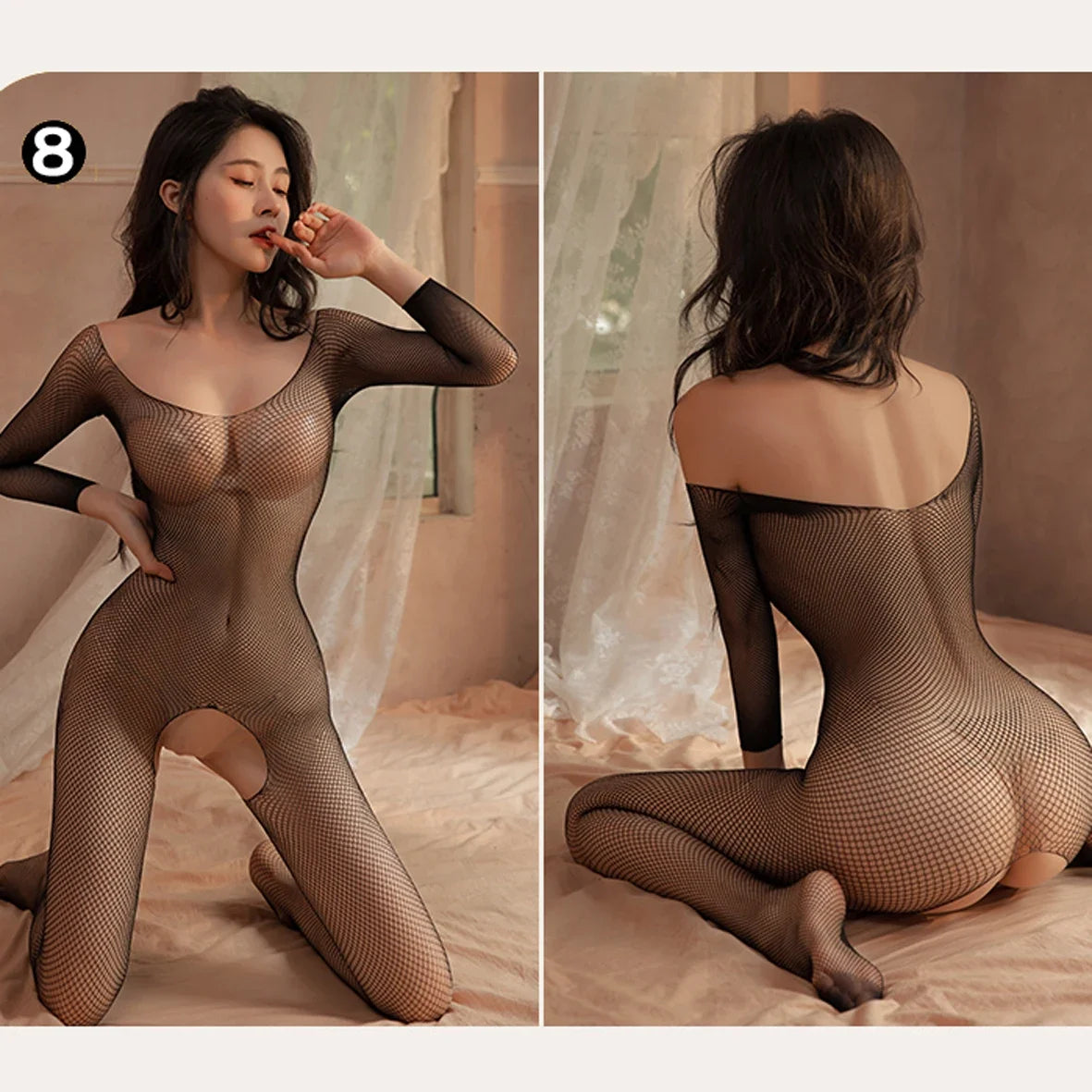 High Waist Pantyhose Mesh Stockings For Sex Sexy Porn Female Lingerie Fishnet Bondage Erotic Bodysuit Stretch Open Crotch Tights