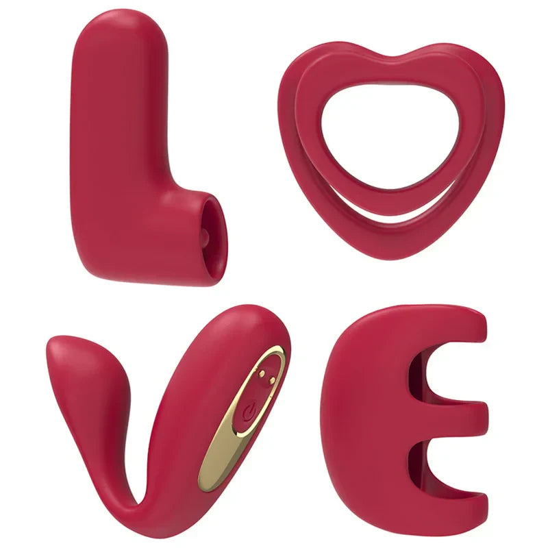 Tracy's Dog Love Vibrator Kit Removable Vibrating Bullet with 4 Silicone Attachments Remote Adult Sex Toys for Women & Partners