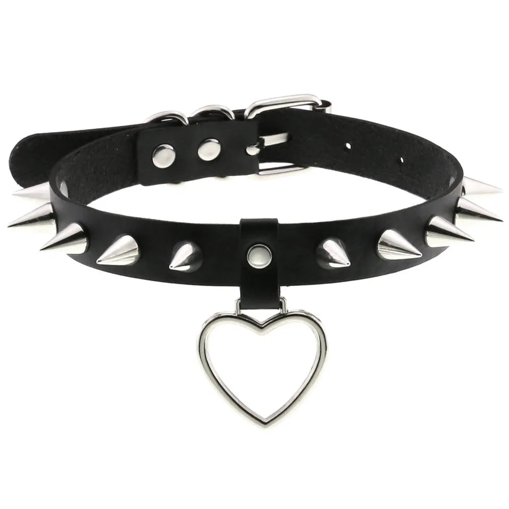 สร้อยคอโชกเกอร์ BDSM สไตล์พังค์สำหรับผู้ชาย สร้อยคอหนังสังเคราะห์โกธิค โซ่คาดตัวสำหรับผู้หญิง