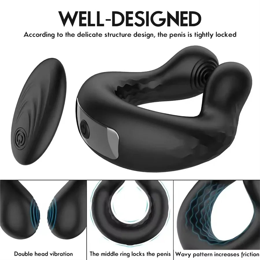 Wireless Remote Vibrating Penis Ring Cock Ring Vibrator Delay Ejaculation Cockring Male Masturbator Sex Toys For Men Gay 18