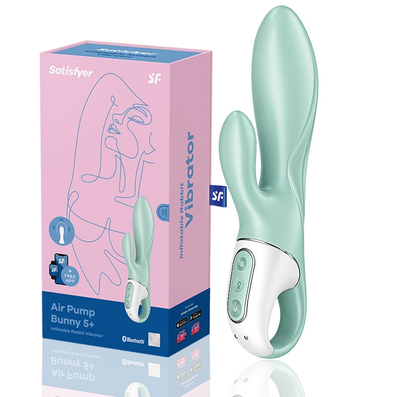 Satisfyer Air Rabbit Pump 5 เชื่อมต่อรีโมทแอปควบคุม Interactive Vibrator สำหรับคู่ G-Spot Clitoris เซ็กซ์ทอยสำหรับผู้หญิง