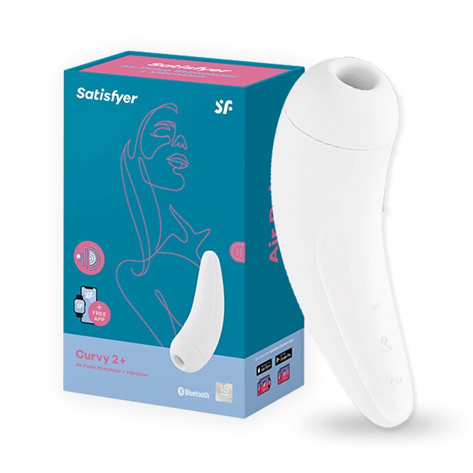 Satisfyer CURVY 2 + เครื่องสั่นควบคุมผ่านแอป เครื่องสั่นดูดปุ่มกระสันสำหรับผู้หญิง ของเล่นทางเพศสำหรับปุ่มกระสันและหัวนม UYO