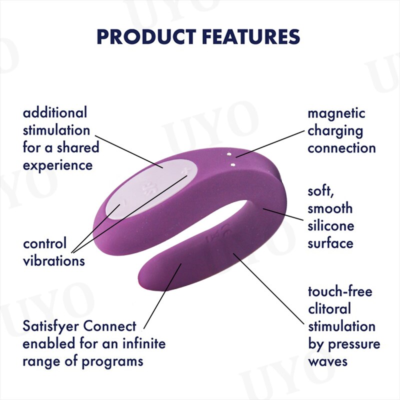 Satisfyer คู่ Joy App ควบคุม Vibrator ซิลิโคนของเล่นทางเพศสำหรับคู่รัก 10 โหมดการสั่นสะเทือน IPX7 กันน้ำสำหรับผู้หญิง UYO