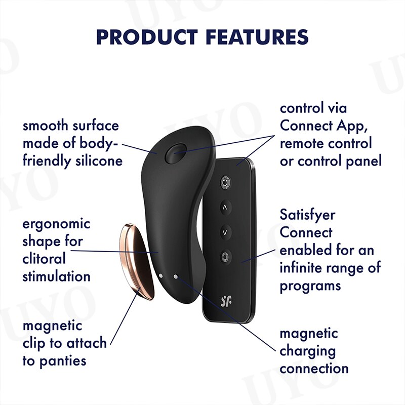 Satisfyer Little Secret เชื่อมต่อแอป แม่เหล็กสวมใส่ Vibrator รีโมตคอนโทรล Clitoral Stimulator คู่ Vibrators สำหรับผู้หญิง UYO